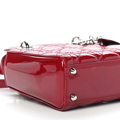 Christian Dior Patent Cannage Mini Lady Dior Red 6 of 7
