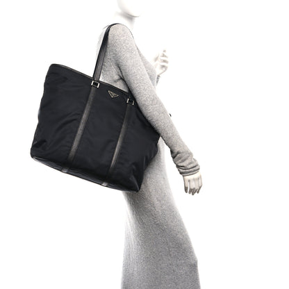 Prada Tessuto Nylon Saffiano Tote Black 2 of 9