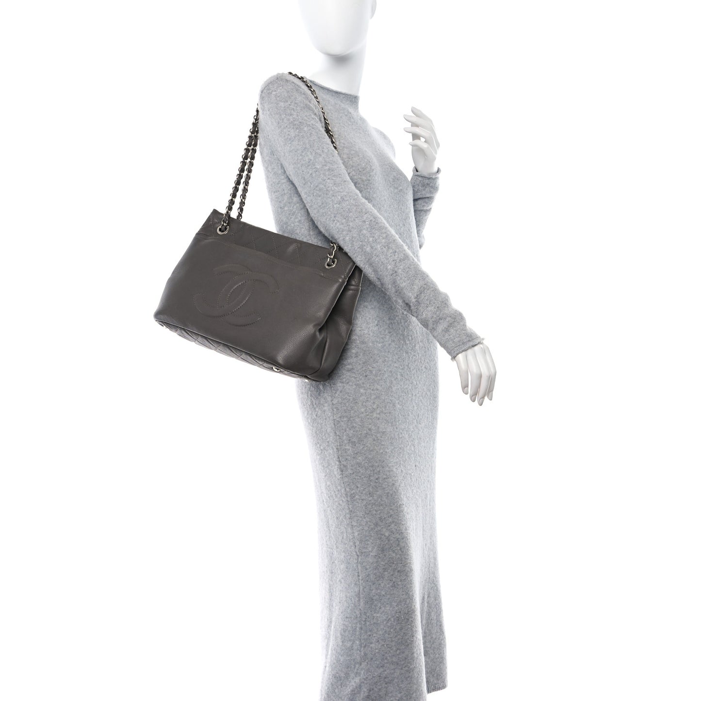Caviar Timeless CC Soft Tote Dark Grey