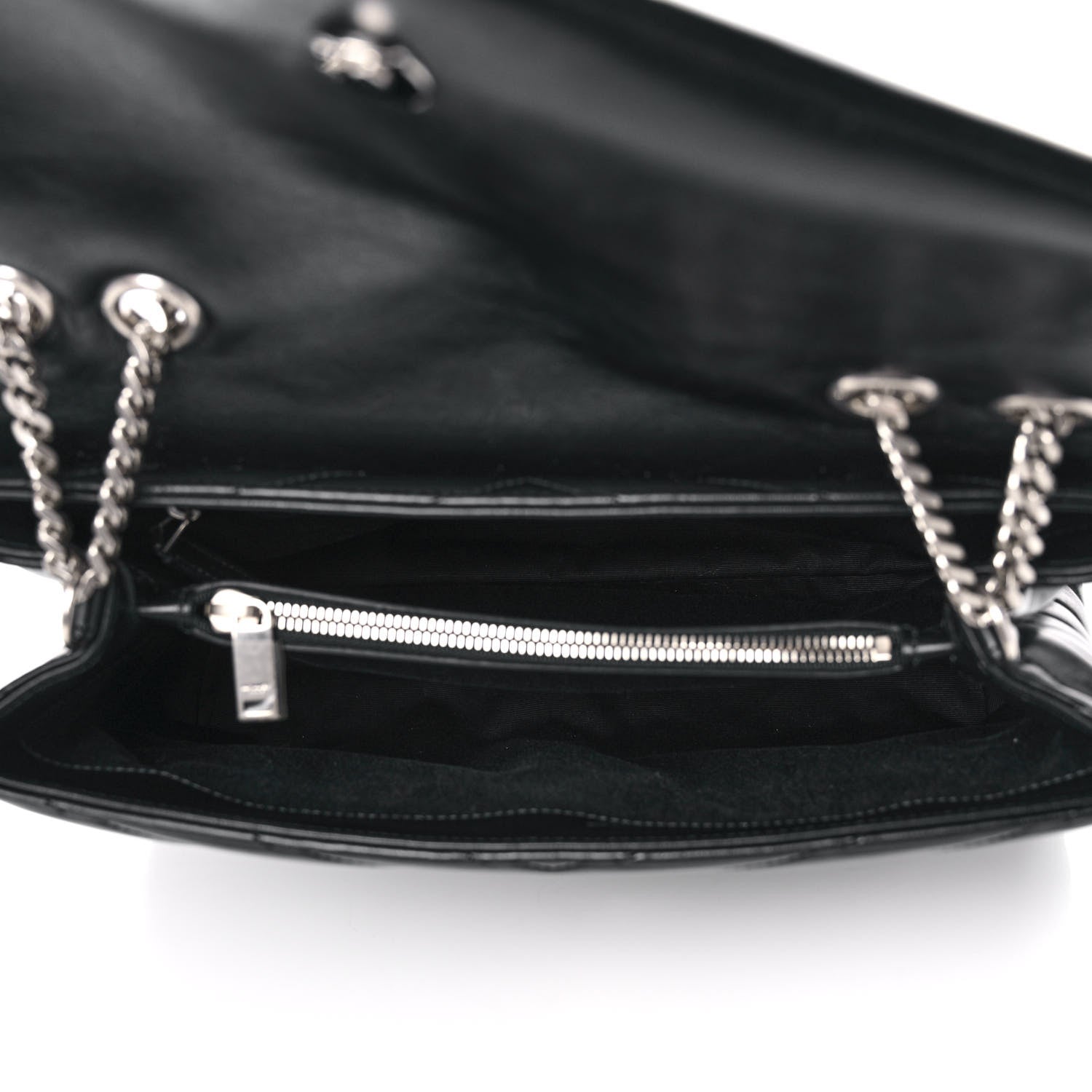 Saint Laurent Calfskin Y Quilted Monogram Medium Loulou Chain Satchel Black 5 of 16