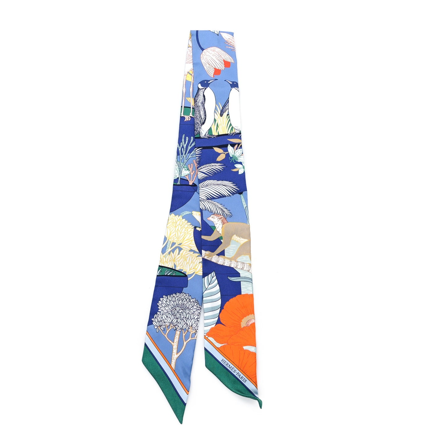 Silk Precious Paradise Twilly Bleu Jean Orange Vert