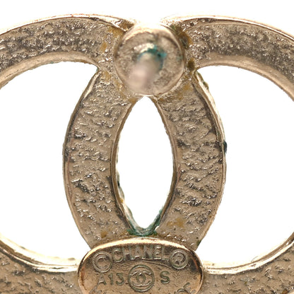 Chanel Crystal CC Earrings Gold 7 of 8