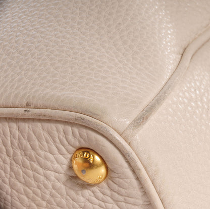 Prada Vitello Daino Large Double Zip Tote Talco 7 of 13