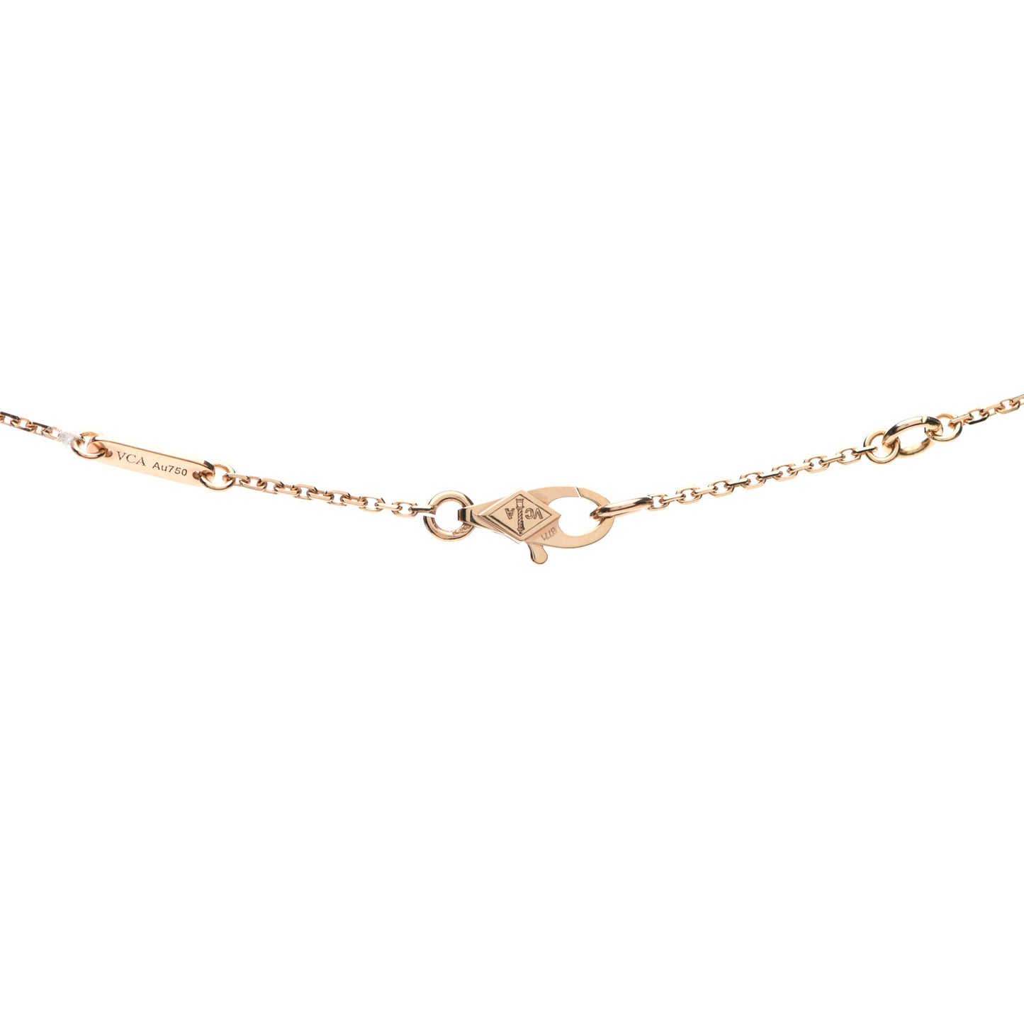 18K Rose Gold Carnelian Sweet Alhambra Pendant Necklace
