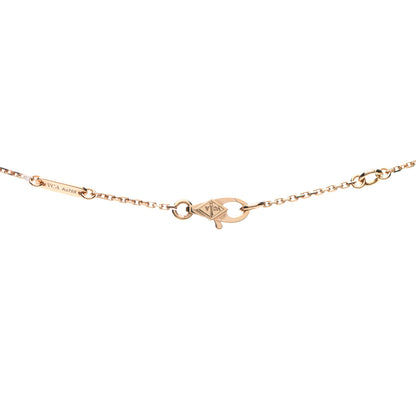 Van Cleef & Arpels 18K Rose Gold Carnelian Sweet Alhambra Pendant Necklace 4 of 6