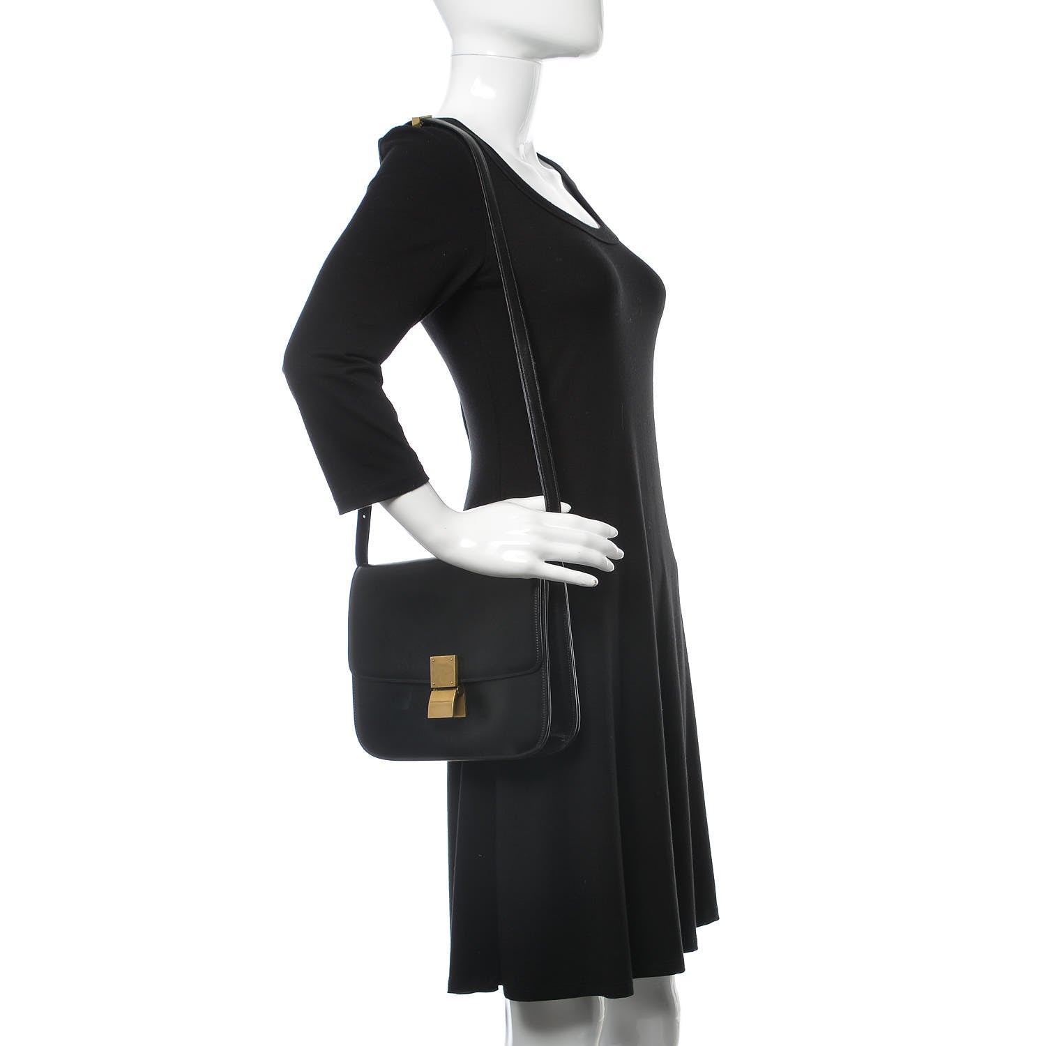 Celine Box Calfskin Medium Classic Box Flap Bag Black 2 of 7