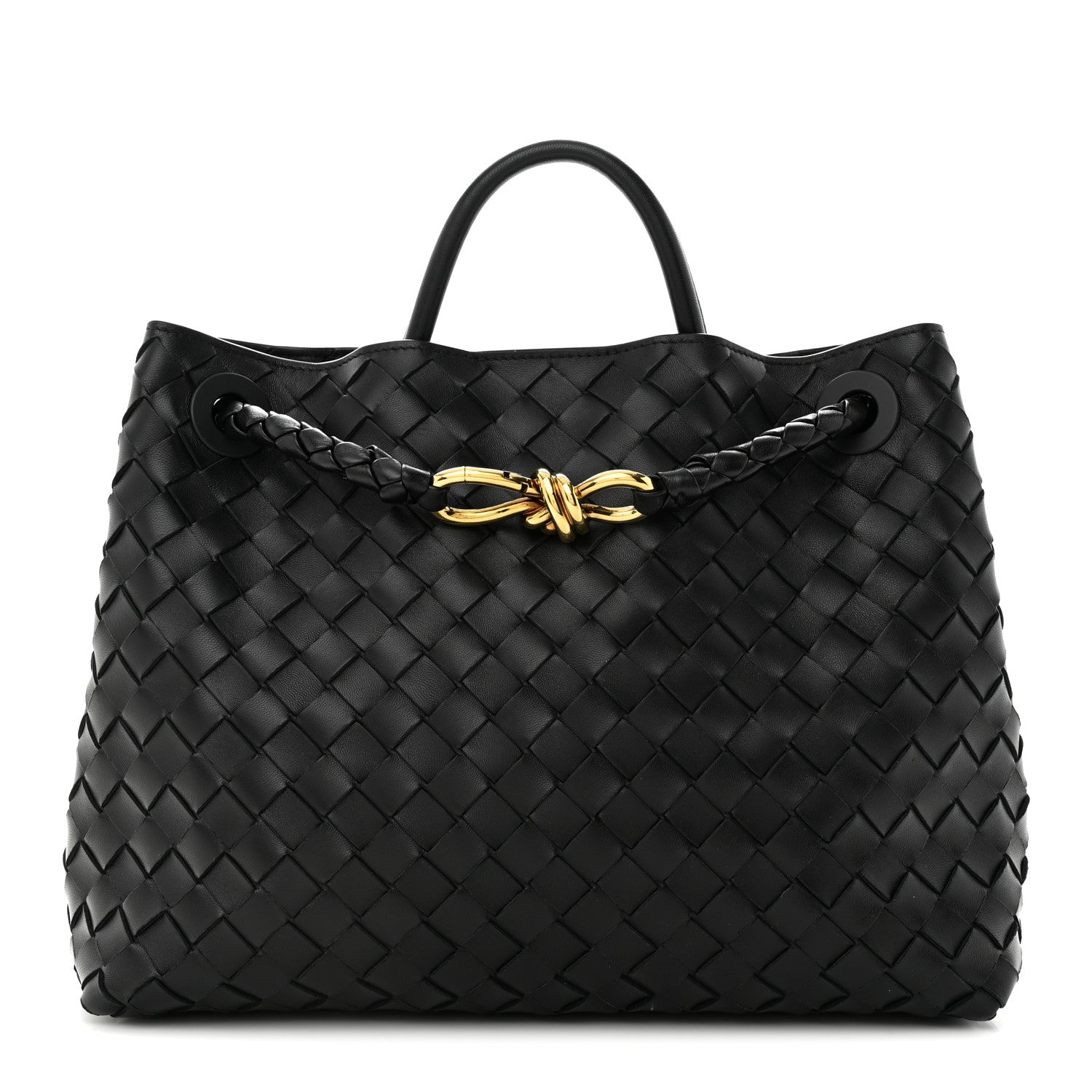 Bottega Veneta Nappa Intrecciato Medium Andiamo Shoulder Bag Black 1 of 9
