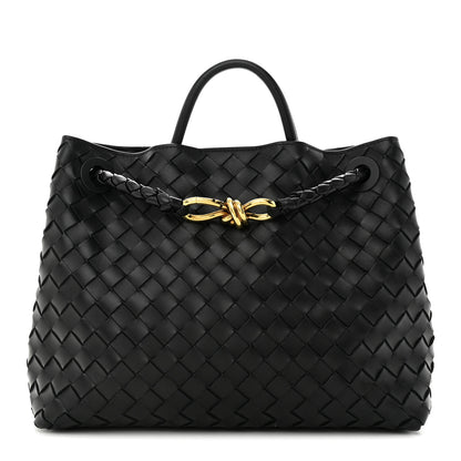 Bottega Veneta Nappa Intrecciato Medium Andiamo Shoulder Bag Black 1 of 9