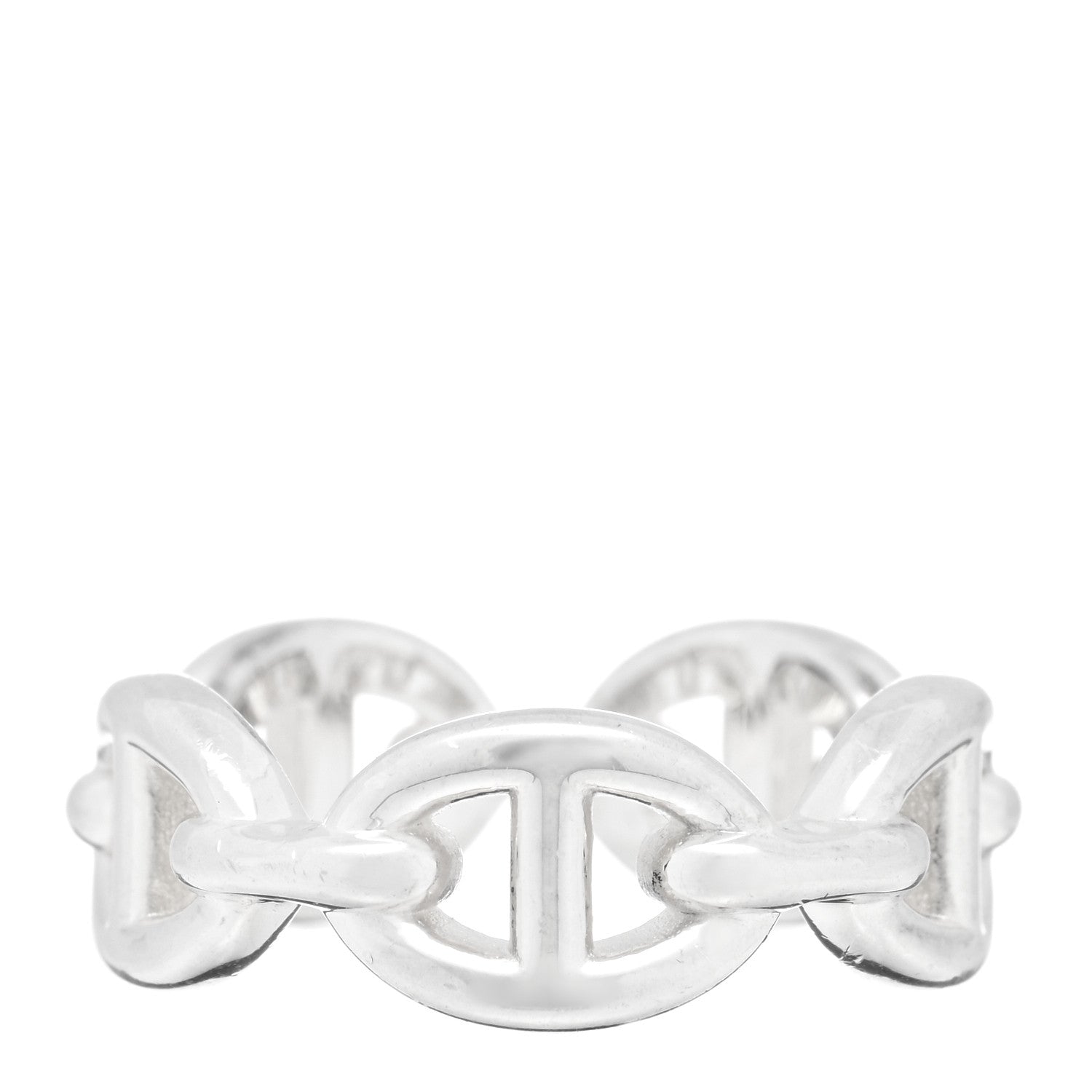 Hermes Sterling Silver PM Chaine d'Ancre Enchainee Band Ring 51 5.75 1 of 4