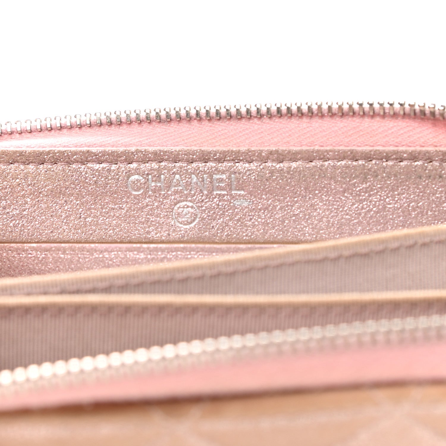 Chanel Metallic Lambskin Quilted Gusset Wallet Pink 6 of 8
