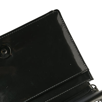 Christian Dior Metallic Patent Micro-Cannage Diorama Wallet on Chain Pouch Onyx Black 13 of 13