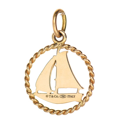 Tiffany 18K Yellow Gold Sailboat Twist Charm 3 of 3
