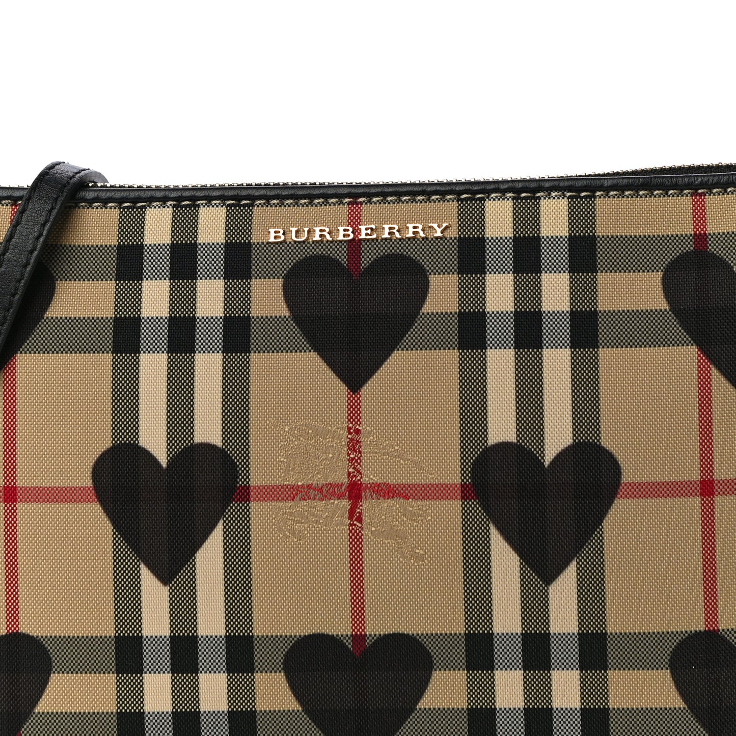 Horseferry Check Heart Print Crossbody Clutch Bag Black