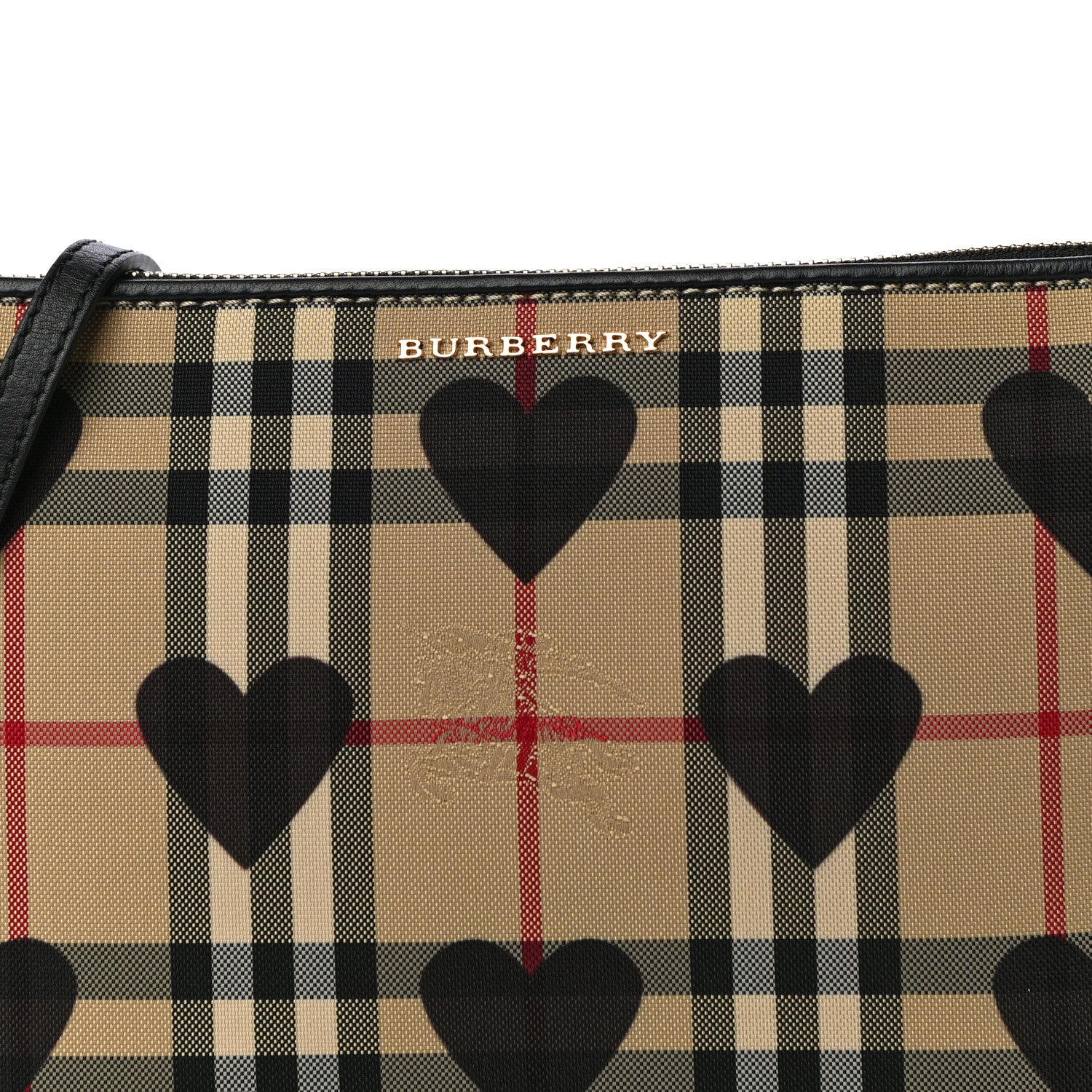 Burberry Horseferry Check Heart Print Crossbody Clutch Bag Black 9 of 9