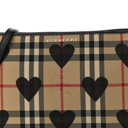 Burberry Horseferry Check Heart Print Crossbody Clutch Bag Black 9 of 9