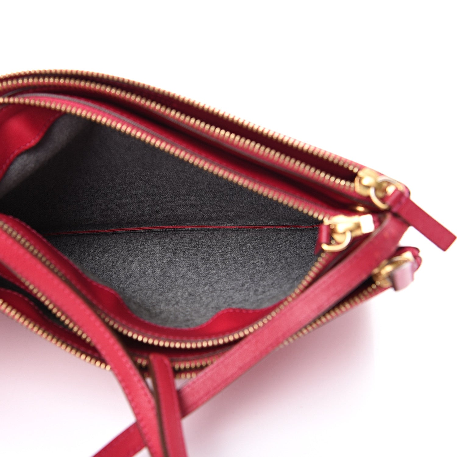 Celine Lambskin Large Trio Crossbody Bag Red 5 of 16