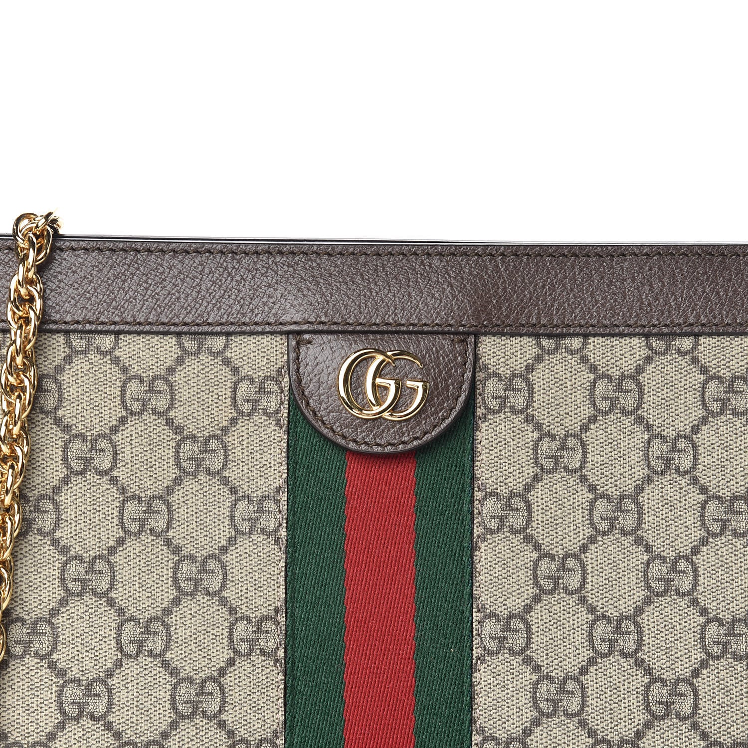 Gucci GG Supreme Monogram Web Small Ophidia Chain Shoulder Bag Brown 10 of 10