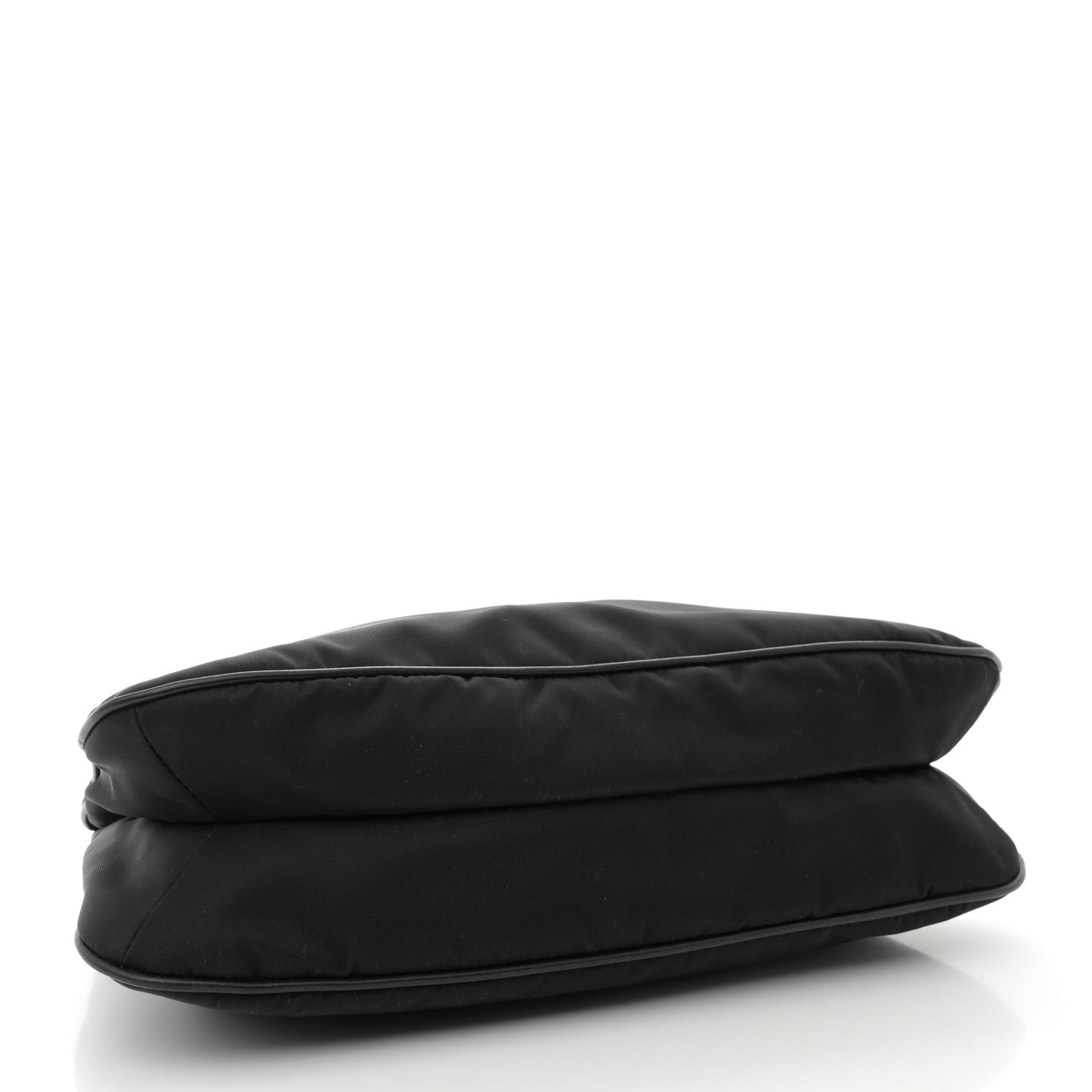 Tessuto Nylon Soft Calfskin Shoulder Bag Black