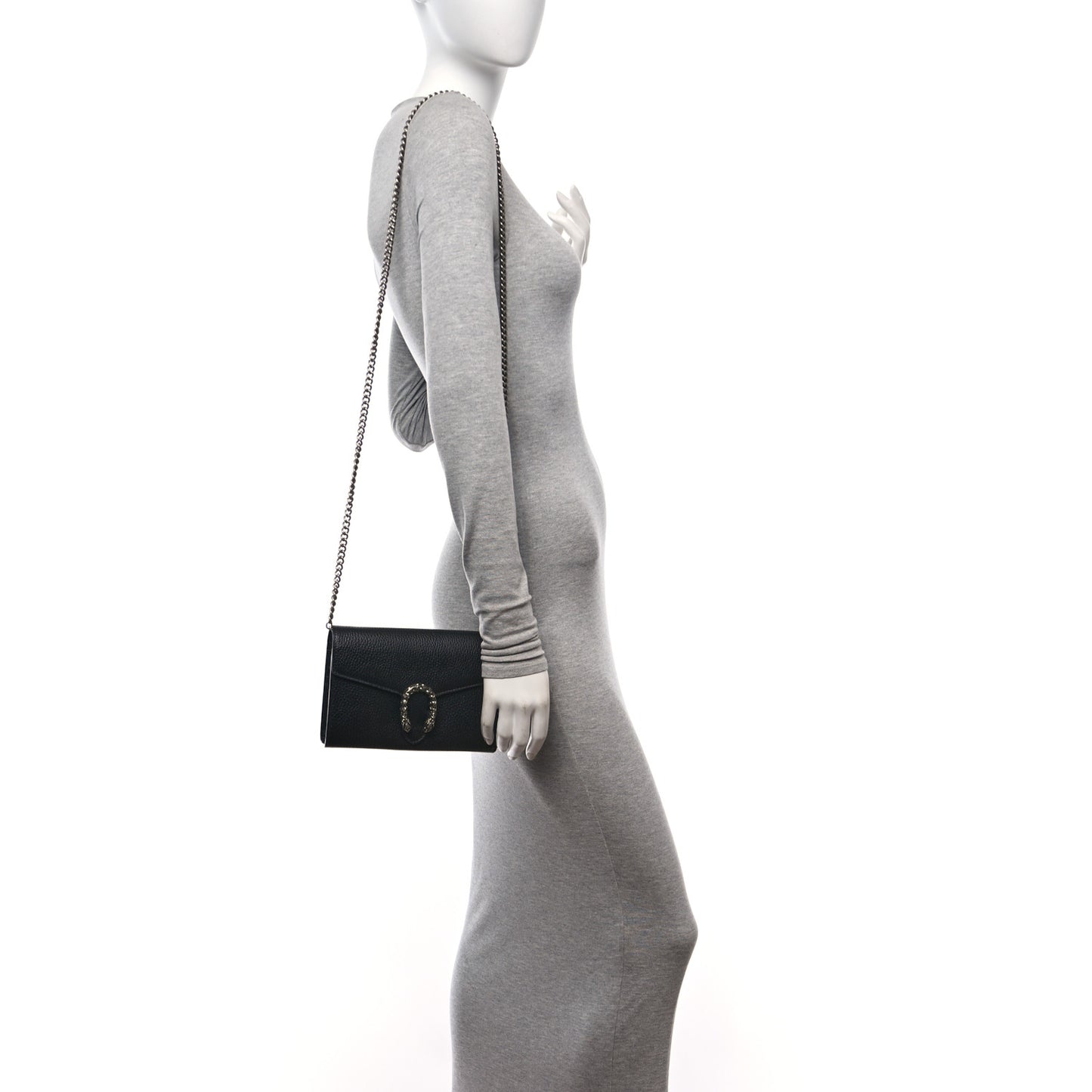 Calfskin Mini Dionysus Chain Wallet Black