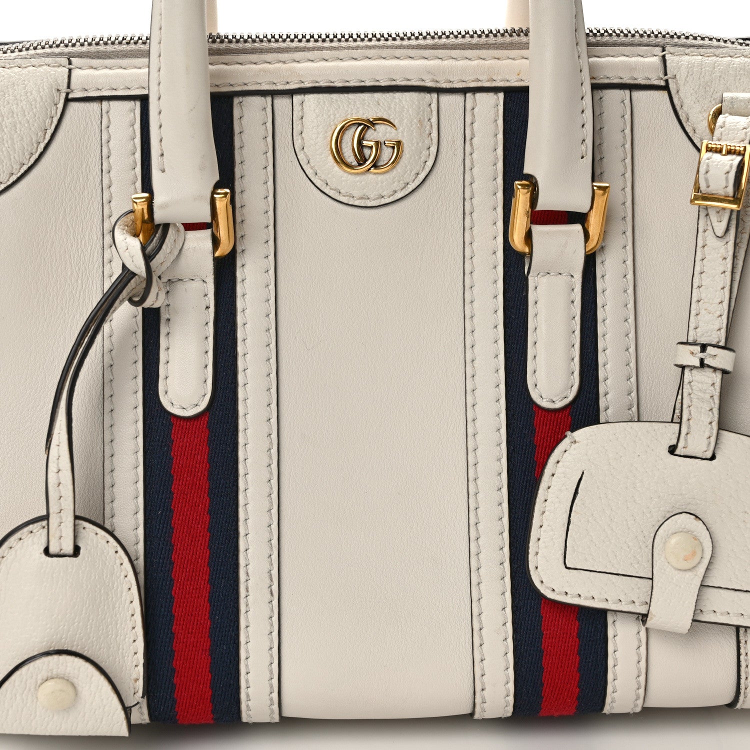Gucci Koi Calfskin Small Bauletto Duffle Top Handle Bag Mystic White 7 of 17