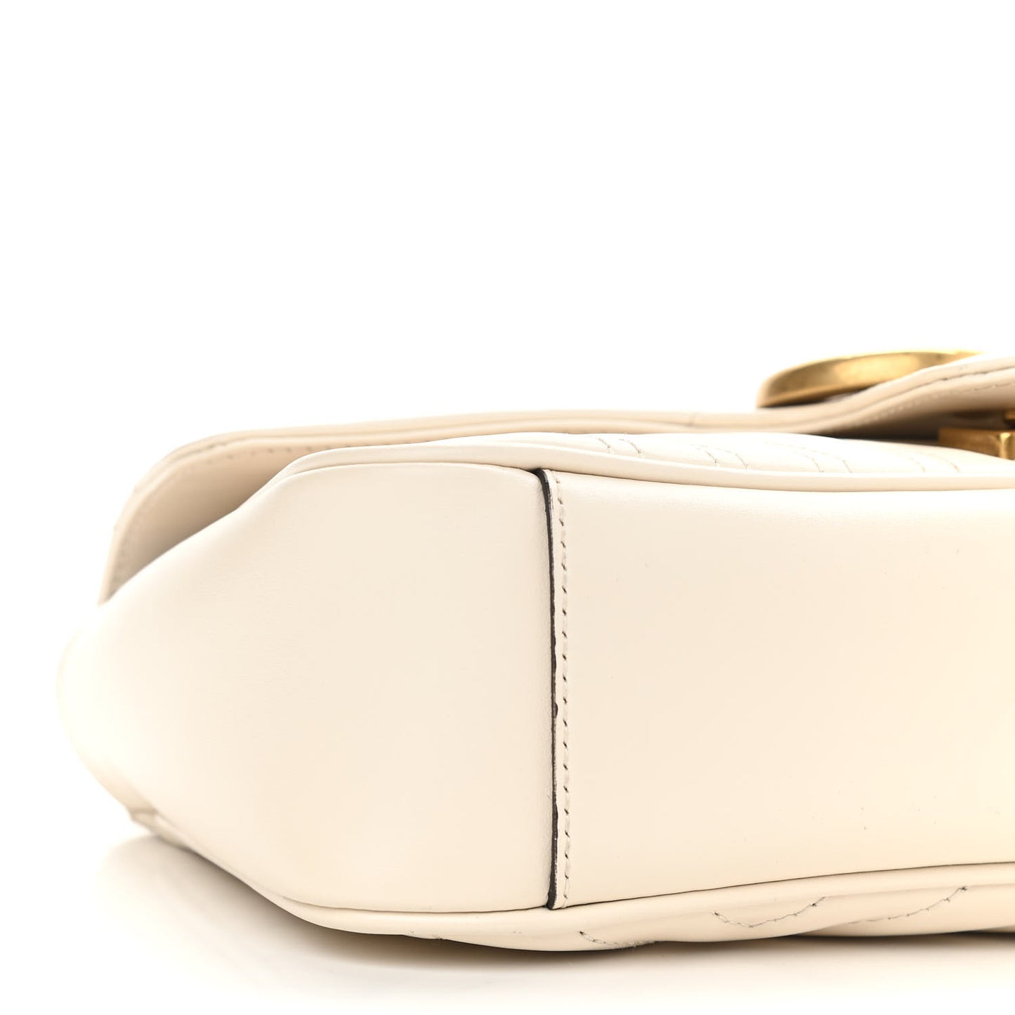 Calfskin Matelasse Small GG Marmont Shoulder Bag White