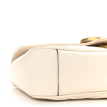 Gucci Calfskin Matelasse Small GG Marmont Shoulder Bag White 9 of 11