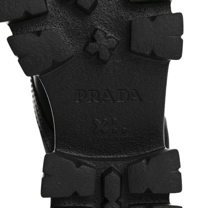 Prada Spazzolato Rois Nylon Metal Triangle Logo Monolith Pouch Pocket 55mm Boots 36.5 Black 7 of 9