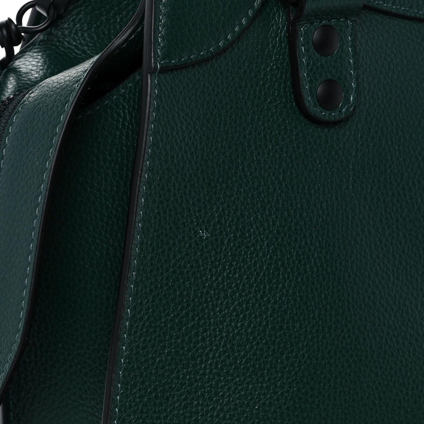 Grained Calfskin Neo Classic Matte Black Hardware S City Forest Green