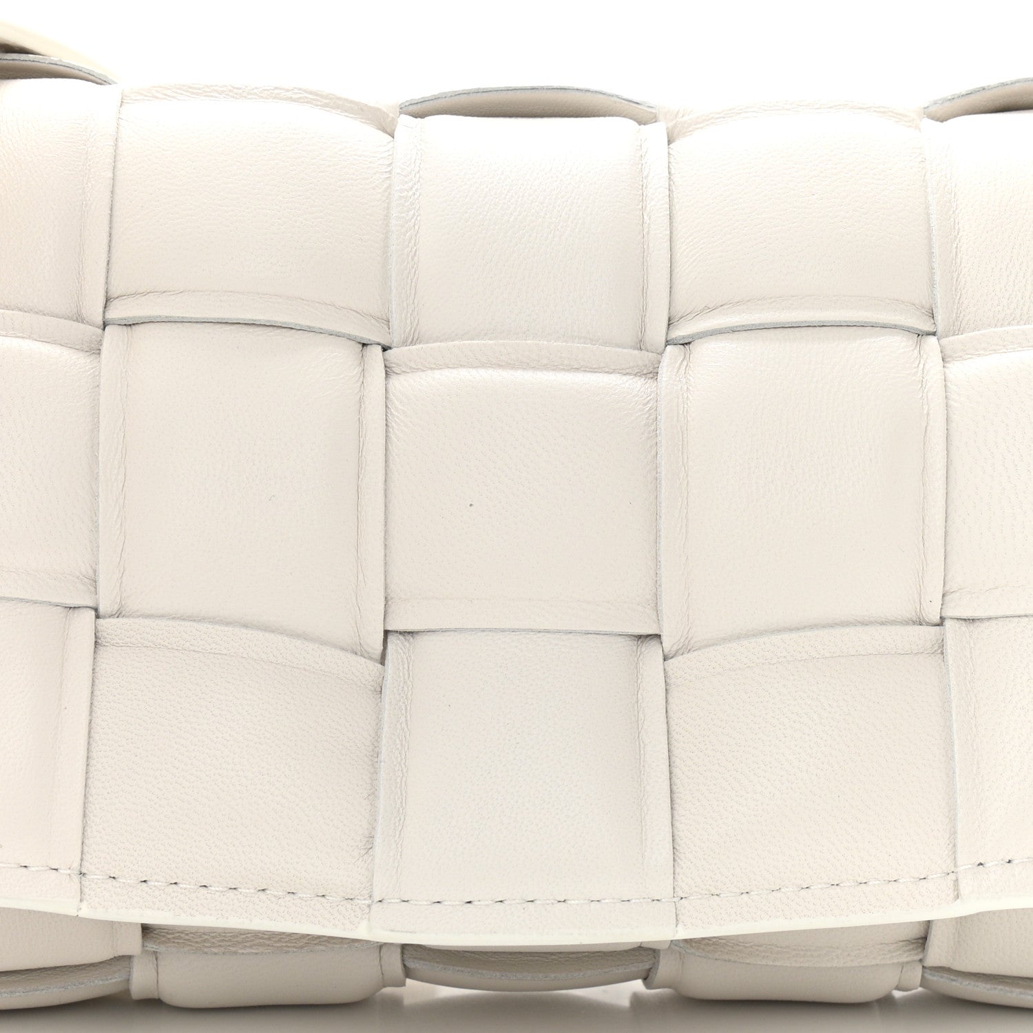 Bottega Veneta Lambskin Maxi Intreccio Padded Small Cassette Crossbody Bag White 7 of 10
