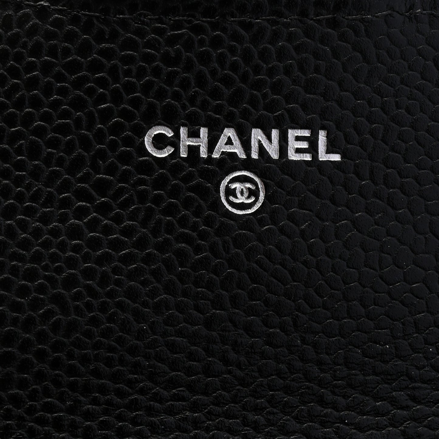 Caviar Quilted Flap Card Holder Wallet Black