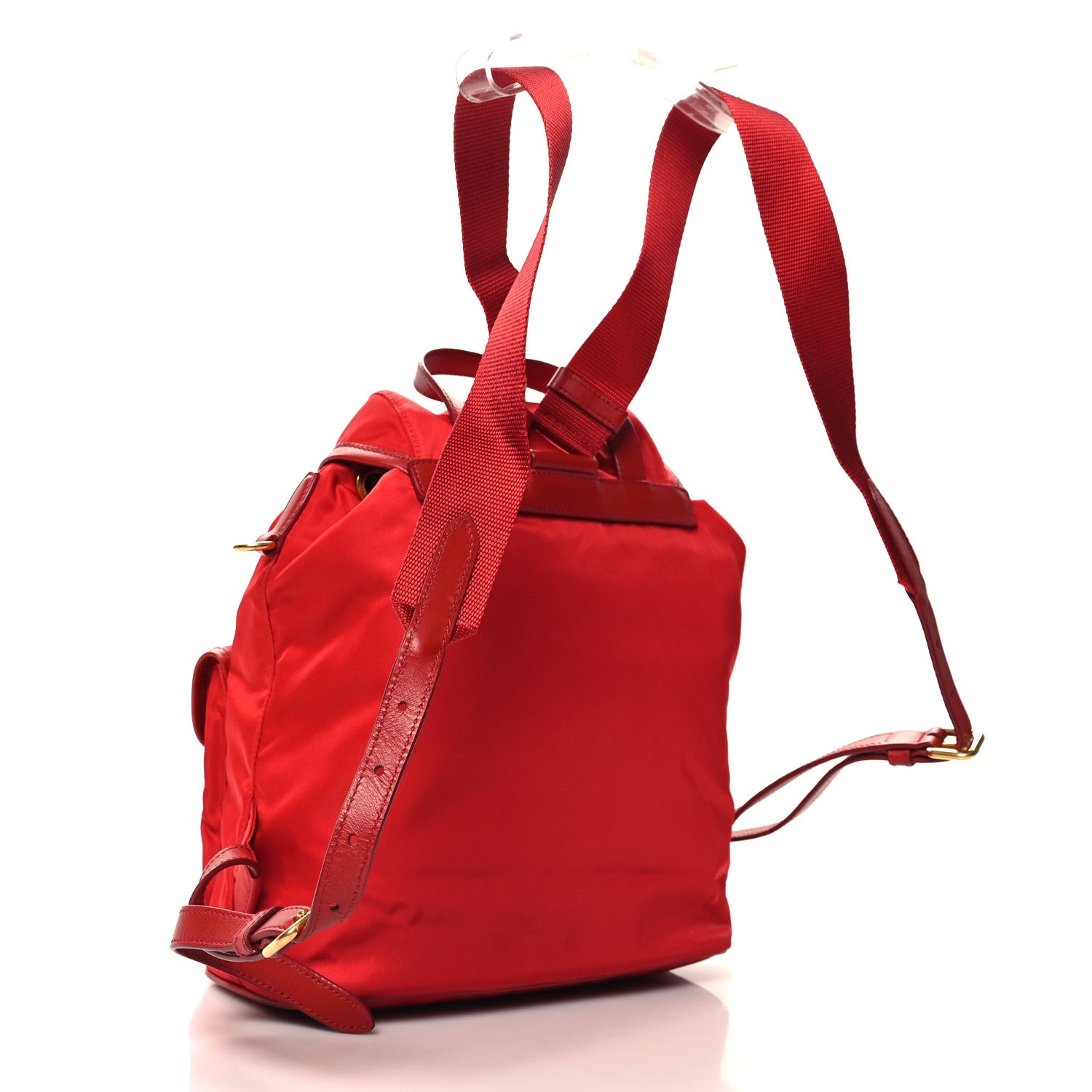 Prada Tessuto Nylon Small Backpack Rosso 3 of 9