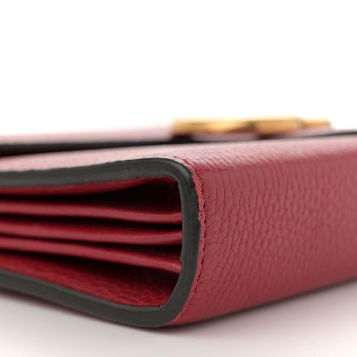 Calfskin GG Marmont Chain Wallet Vulcanic Red