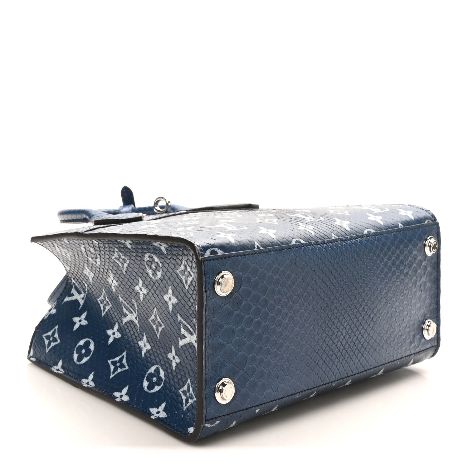 Louis Vuitton Snakeskin Monogram City Steamer PM Blue 4 of 9