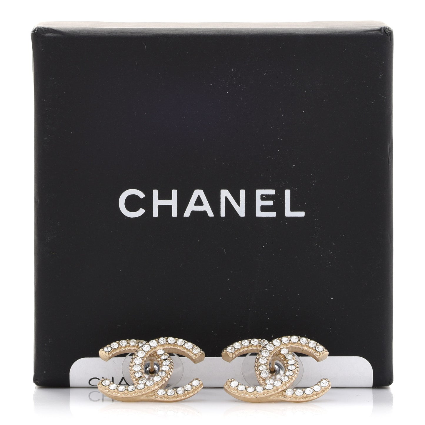 Crystal CC Earrings Light Gold
