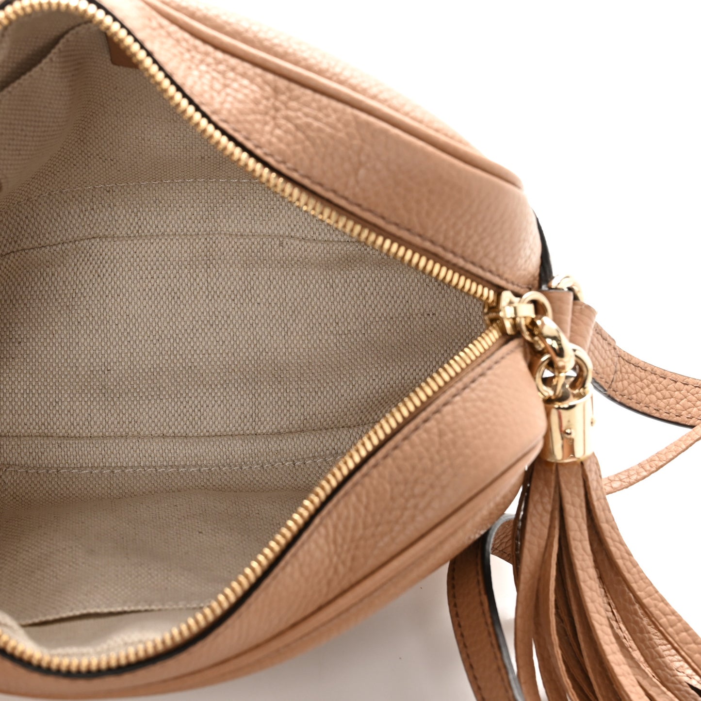 Pebbled Calfskin Small Soho Disco Bag Camelia