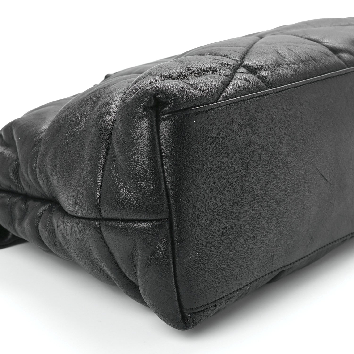 Saint Laurent Lambskin Quilted Monogram Monochrome Medium Loulou Puffer Chain Satchel Black 11 of 12