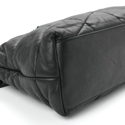 Saint Laurent Lambskin Quilted Monogram Monochrome Medium Loulou Puffer Chain Satchel Black 11 of 12