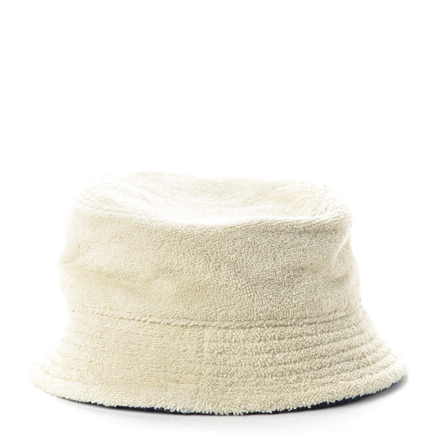 Chanel Cotton Terrycloth CC Cloche Bucket Hat L Beige Navy Blue 3 of 7