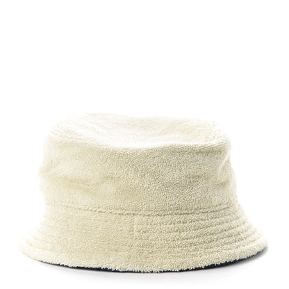 Chanel Cotton Terrycloth CC Cloche Bucket Hat L Beige Navy Blue 3 of 7
