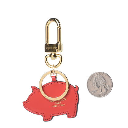 Louis Vuitton Calfskin Superstition Pig Bag Charm Key Holder Rose 2 of 4