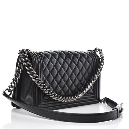 Chanel Lambskin Quilted Medium Boy Flap Black 3 of 15