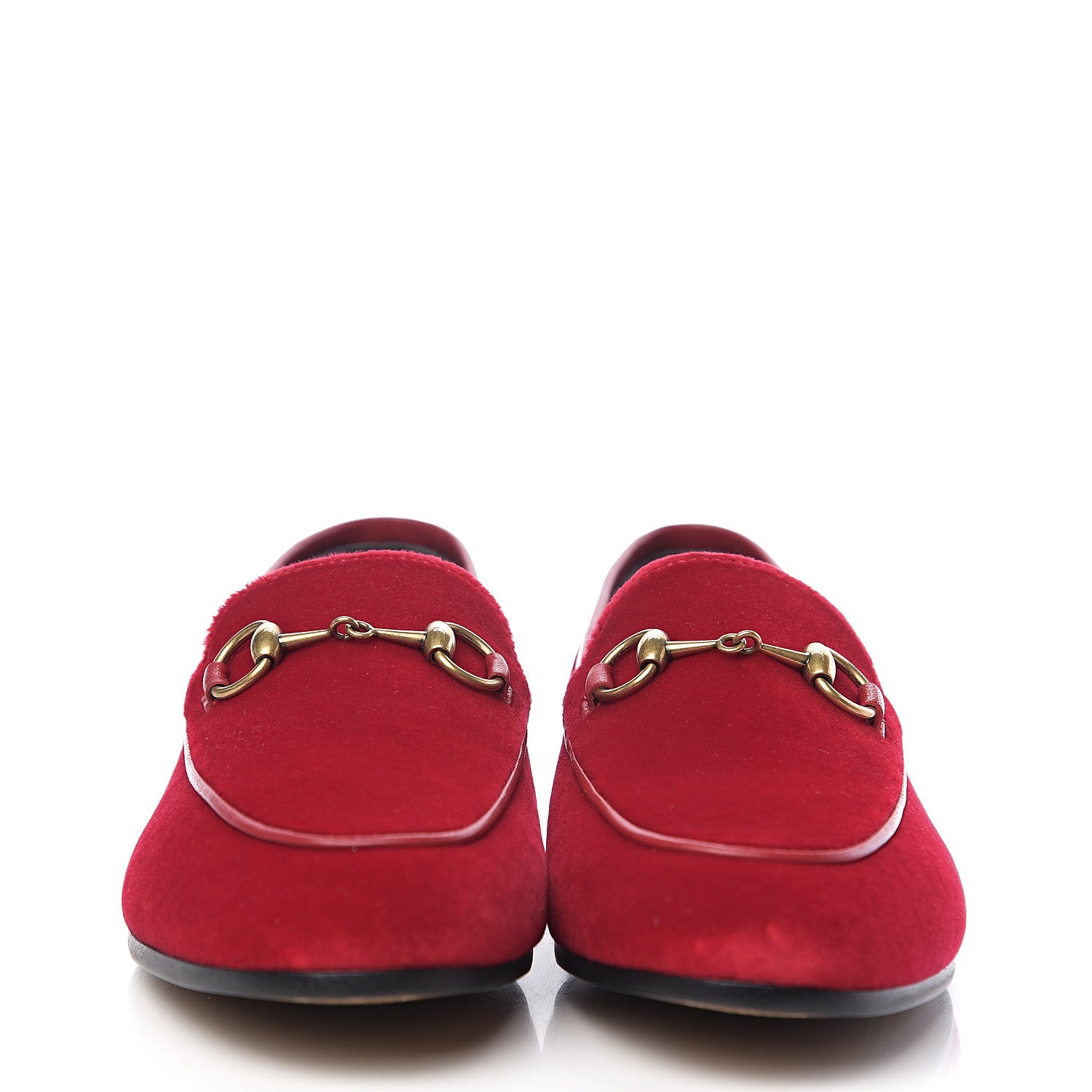 Gucci Velvet Horsebit Womens Jordaan Loafers 36 Hibiscus Red 2 of 9