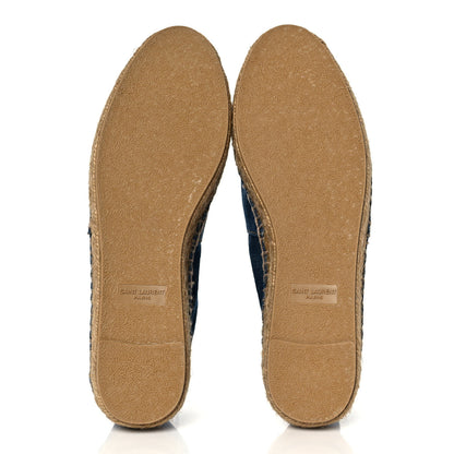 Saint Laurent Canvas Nappa Elba Light Logo Embroidered Espadrilles 38.5 Black 6 of 10