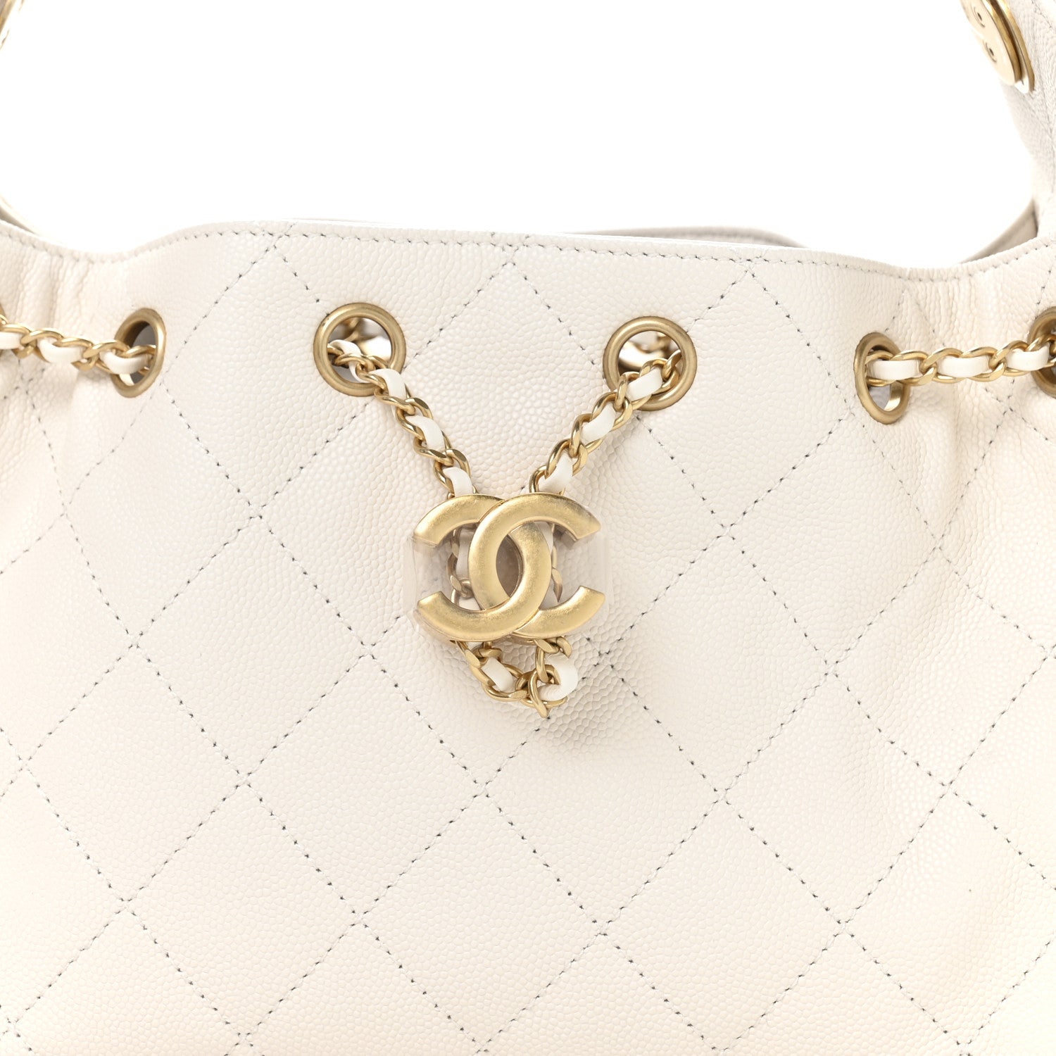 Chanel Caviar Quilted Mini Chanel 25 Handbag White 14 of 21