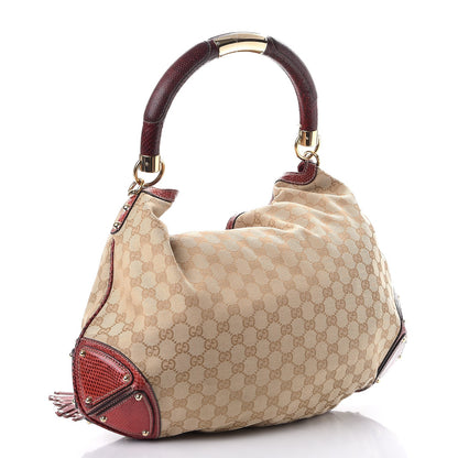 Gucci Monogram Python Large Unicef Indy Top Handle Hobo Red 3 of 11