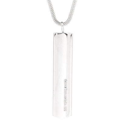 Tiffany Sterling Silver 1837 Bar Pendant Necklace 4 of 7