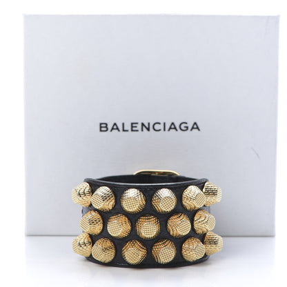 Balenciaga Agneau Arena Three Row Giant 21 Gold Hardware Bracelet Black 5 of 5