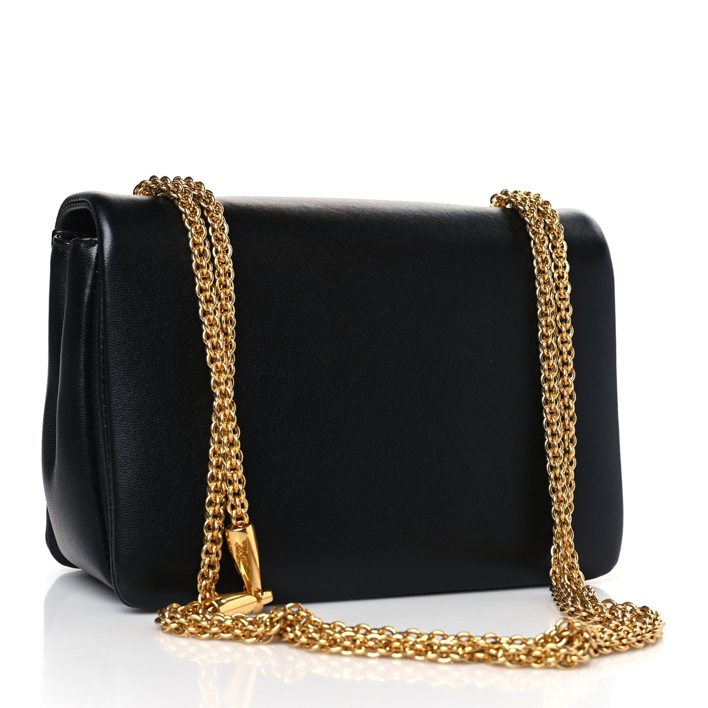 Nappa One Stud Chain Clutch Black