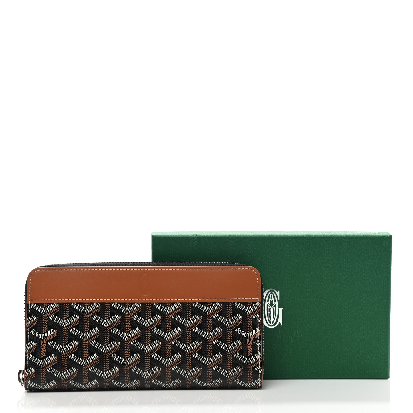 Goyardine Matignon Zip Around GM Wallet Black Gold
