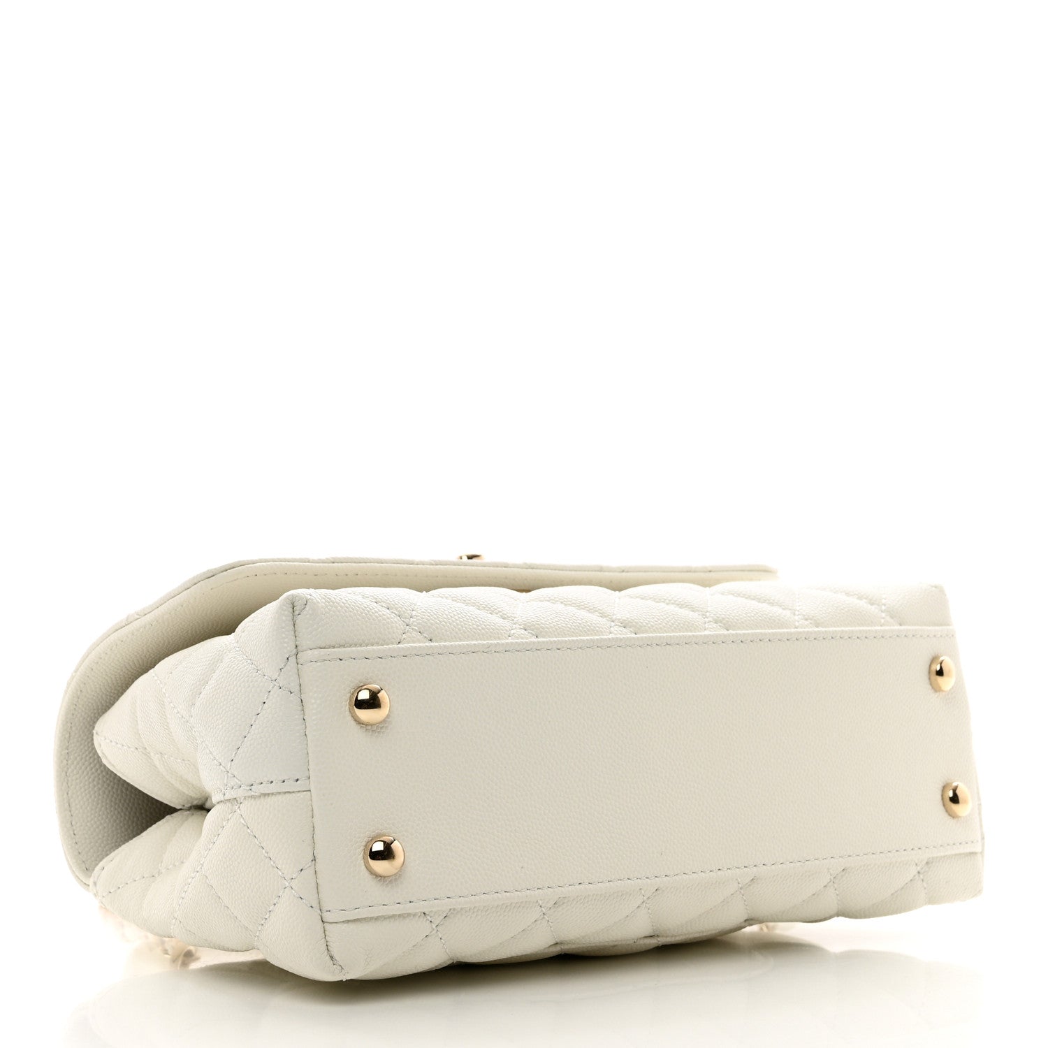 Chanel Caviar Quilted Mini Coco Handle Flap White 4 of 10
